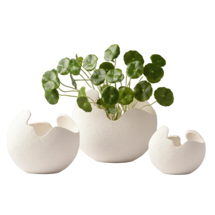 White Ceramic Decorative Vase Minimal Design Multiple Sizes