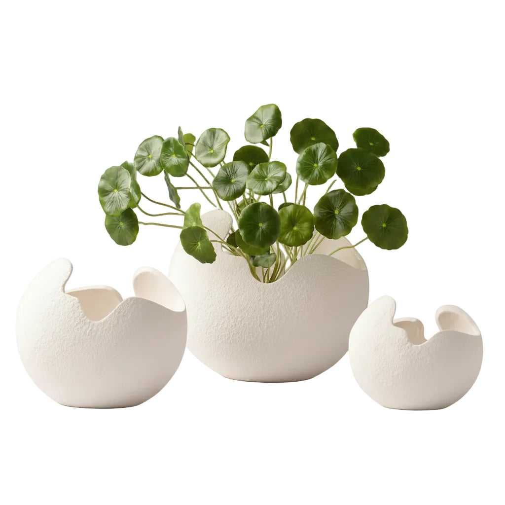 White Ceramic Decorative Vase Minimal Design Multiple Sizes